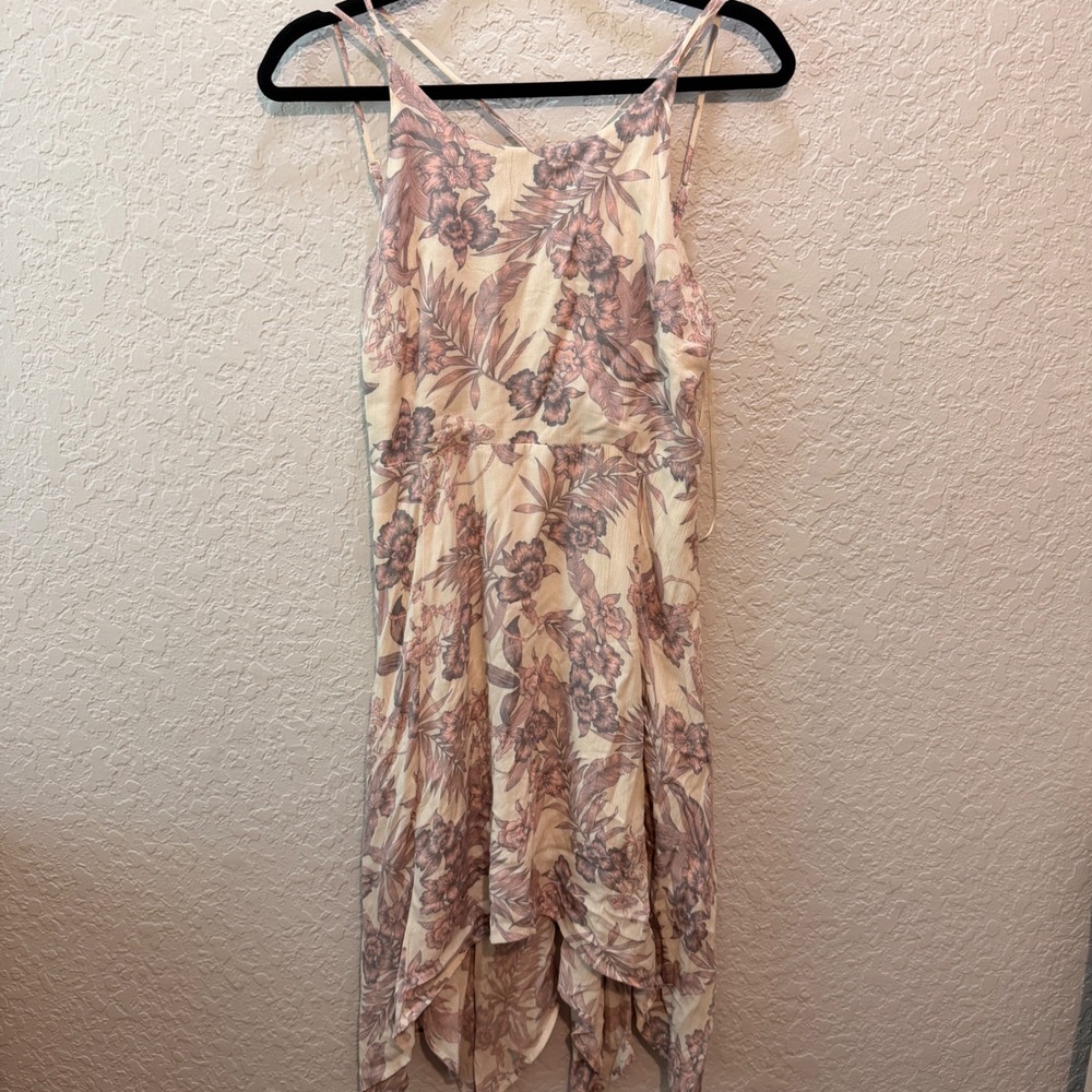 Paper Crane Floral Handkerchief Hem Sundress Small Boho Summer Strappy Back